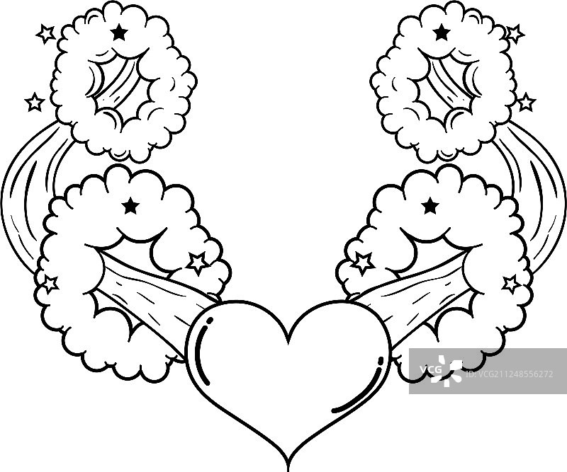 波普艺术风格的心图片素材