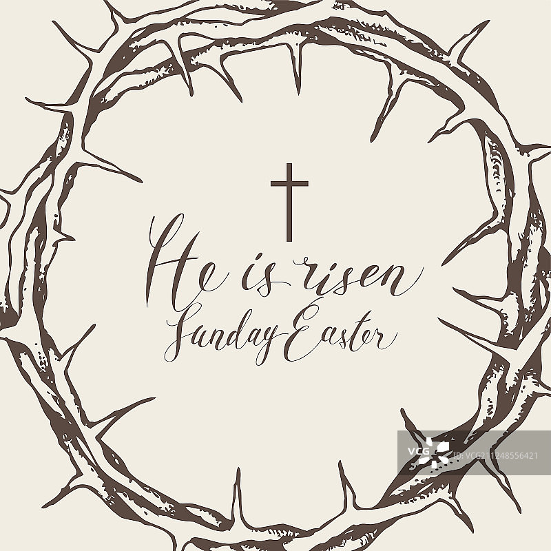 复活节荆棘王冠铭文banner图片素材