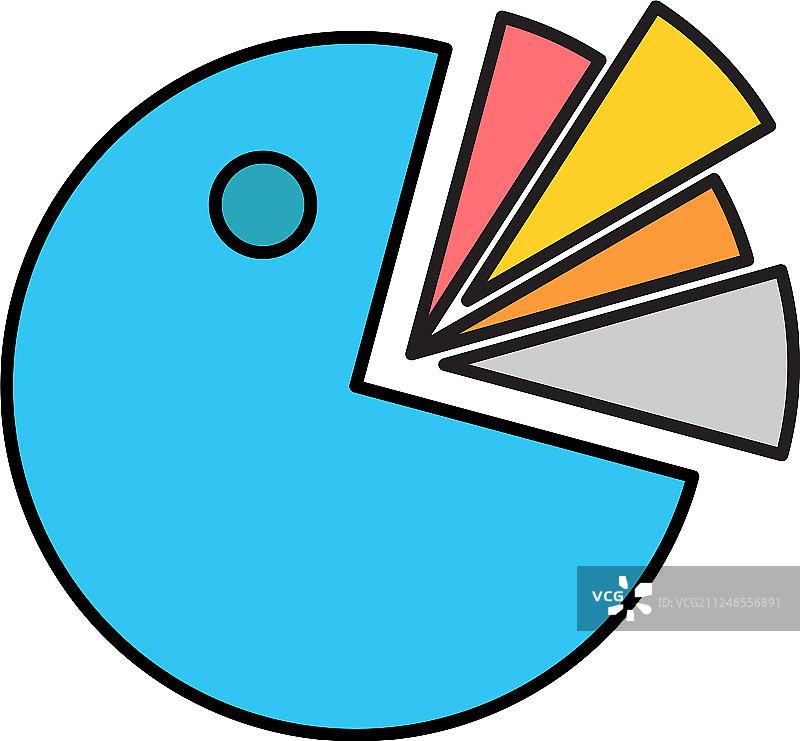 扁平彩色饼图演示图标图片素材