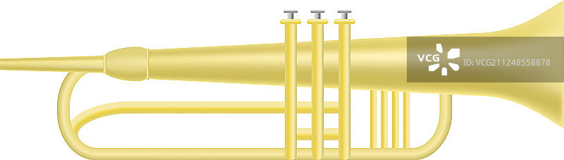 金色小号图标写实风格图片素材