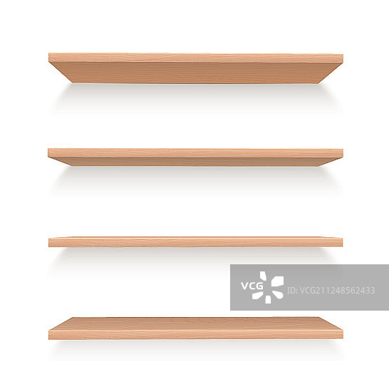 逼真的木质置物架图片素材