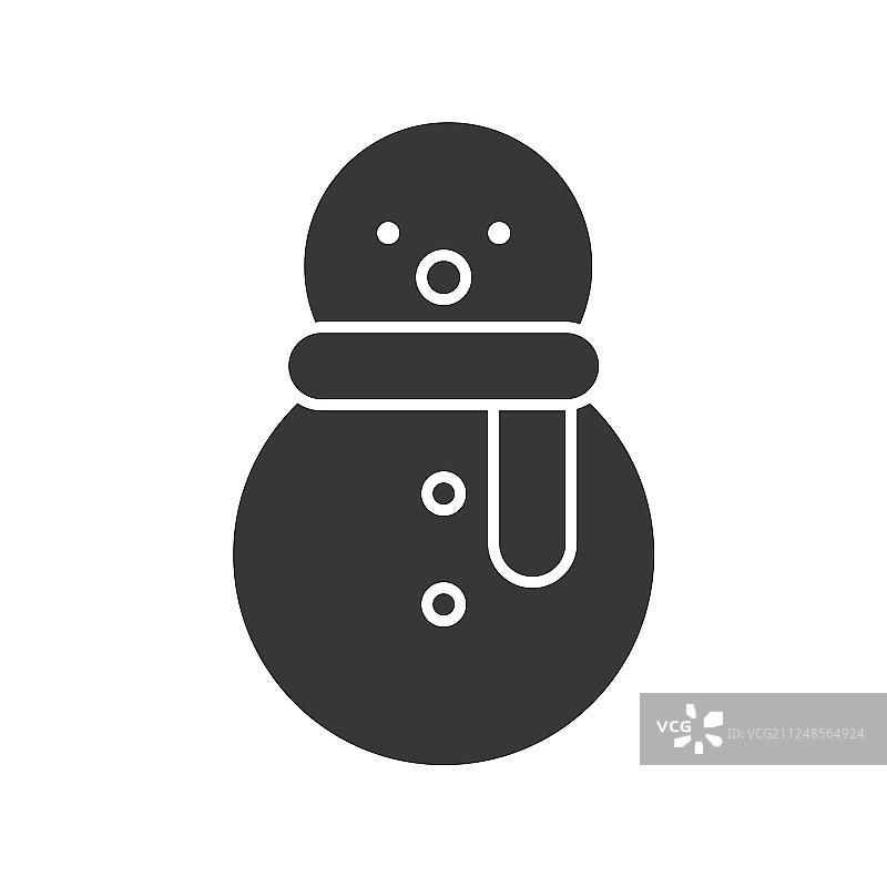 剪影雪人图标图片素材