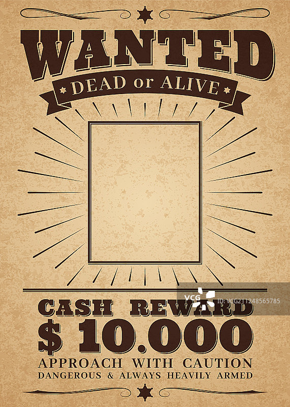 复古西部风格生死悬赏海报图片素材