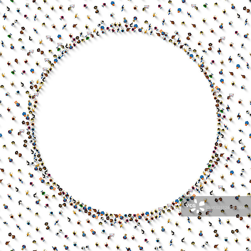 人群组成圆形图片素材