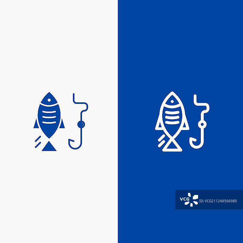 渔具鱼钩狩猎线形图标图片素材