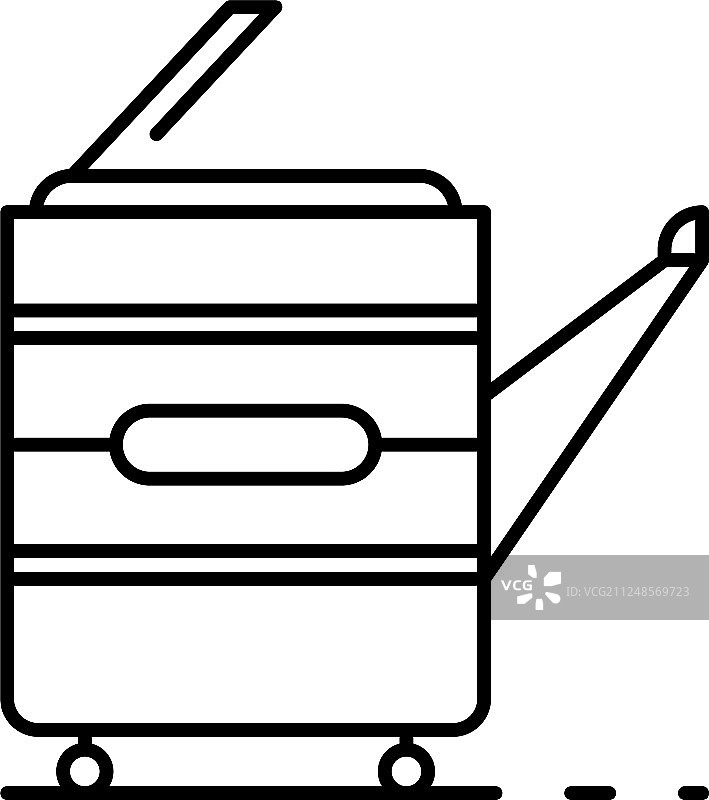 办公室大型打印机轮廓图标图片素材