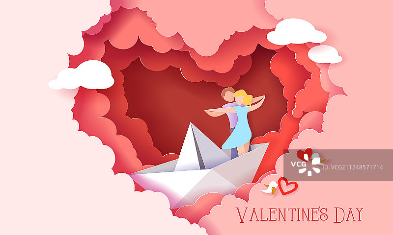 情侣爱心情人节贺卡图片素材