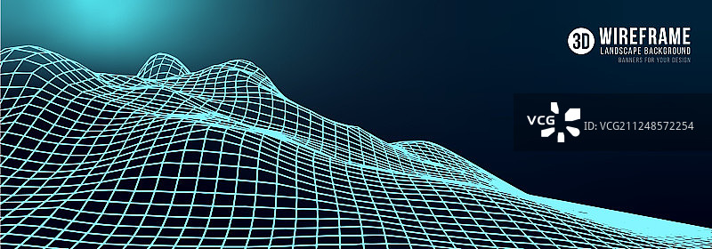 抽象线框景观背景图片素材