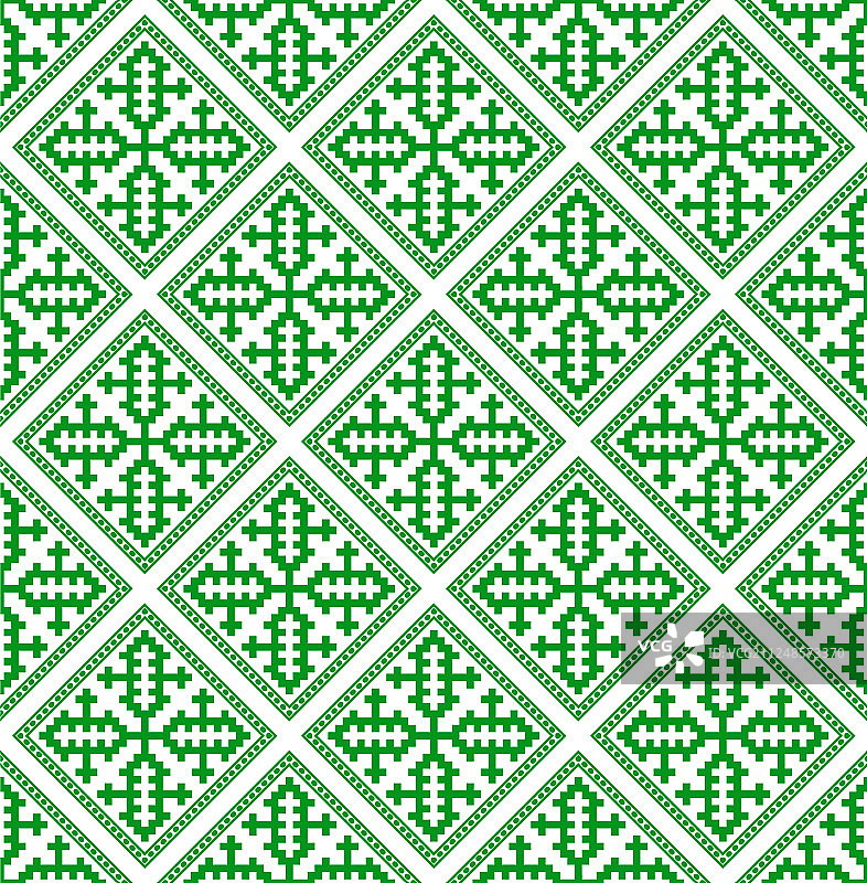 苗族图案无缝纹理绿色背景图片素材