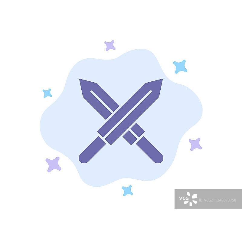 抽象云上的蓝色爱尔兰之剑图标图片素材