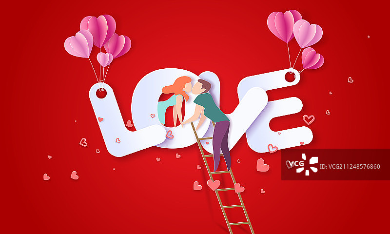 情侣爱心情人节贺卡图片素材