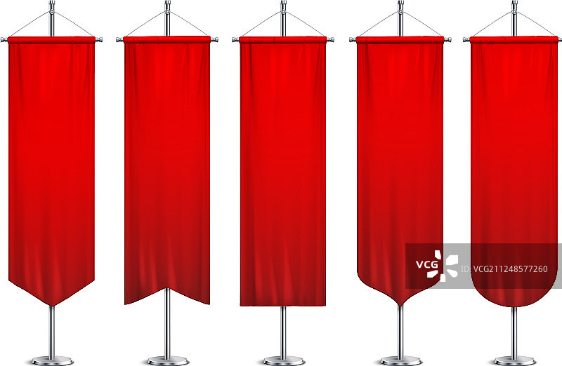 逼真的三角旗支架套装图片素材