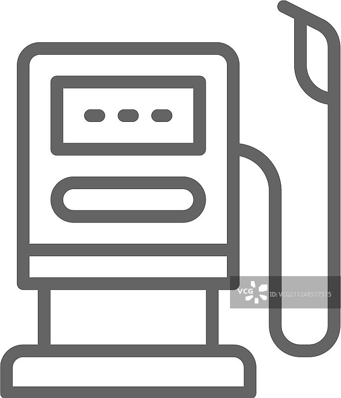 加油站燃油泵汽油线性图标图片素材