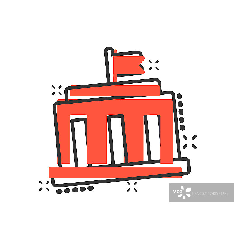 漫画风格银行大楼图标图片素材