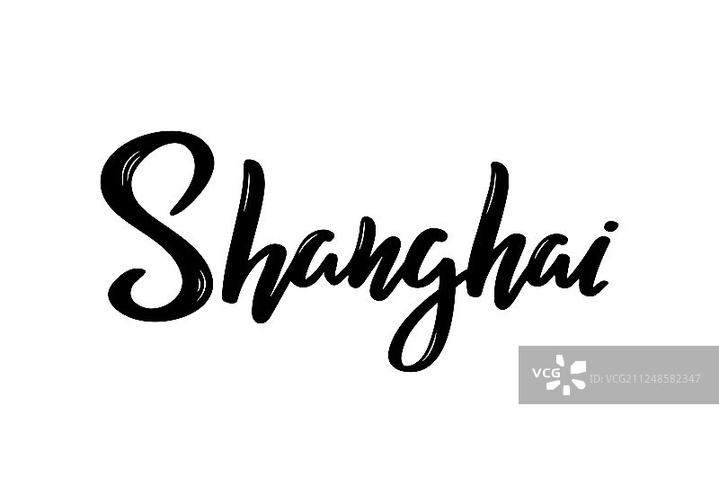 手绘字体中国上海图片素材