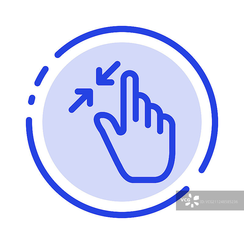 合同手势界面捏合触摸蓝色图片素材