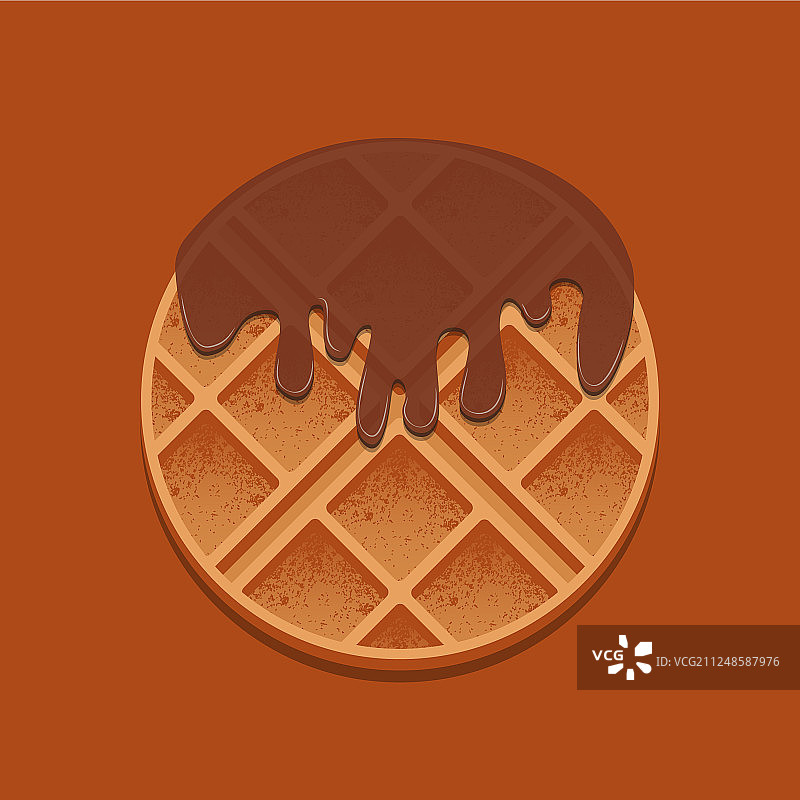 巧克力圆华夫饼的逼真纹理图片素材