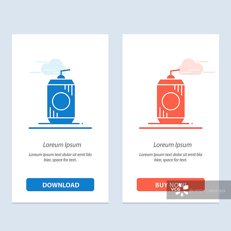 瓶装可乐饮品（美国红蓝配色）图片素材