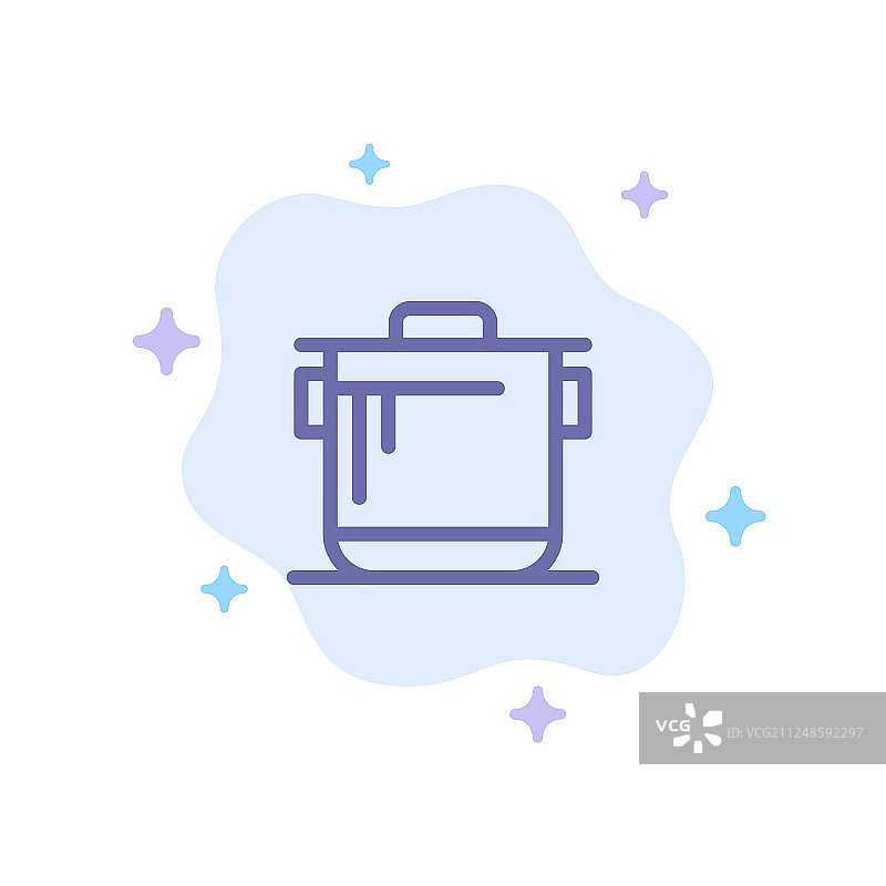 抽象背景上的蓝色电饭煲图标图片素材