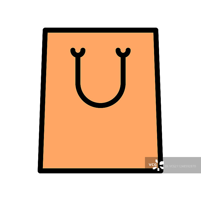 纸袋填充风格可编辑轮廓图标图片素材