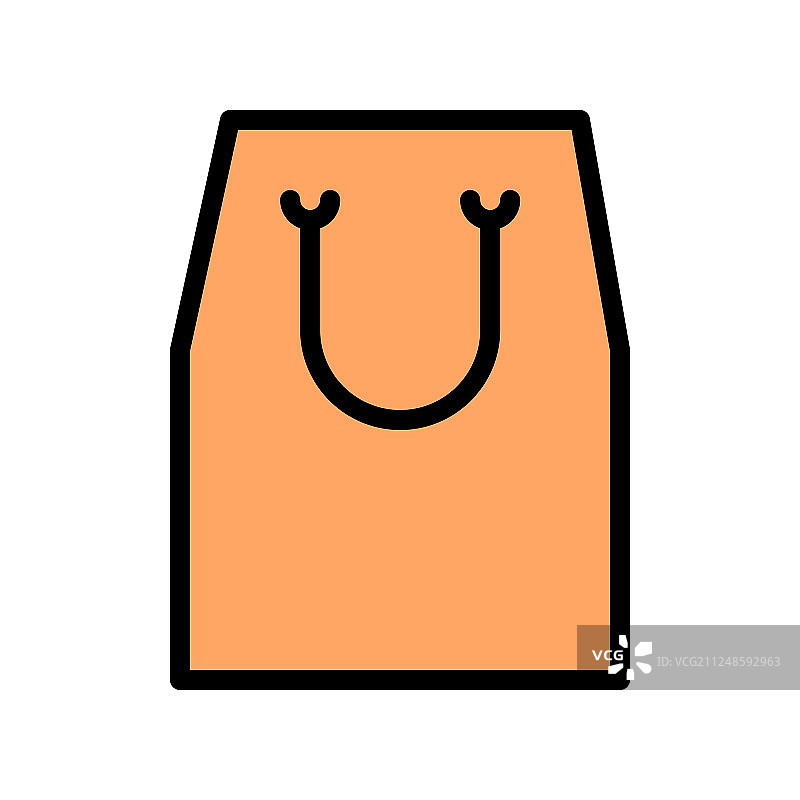 纸袋填充风格可编辑轮廓图标图片素材
