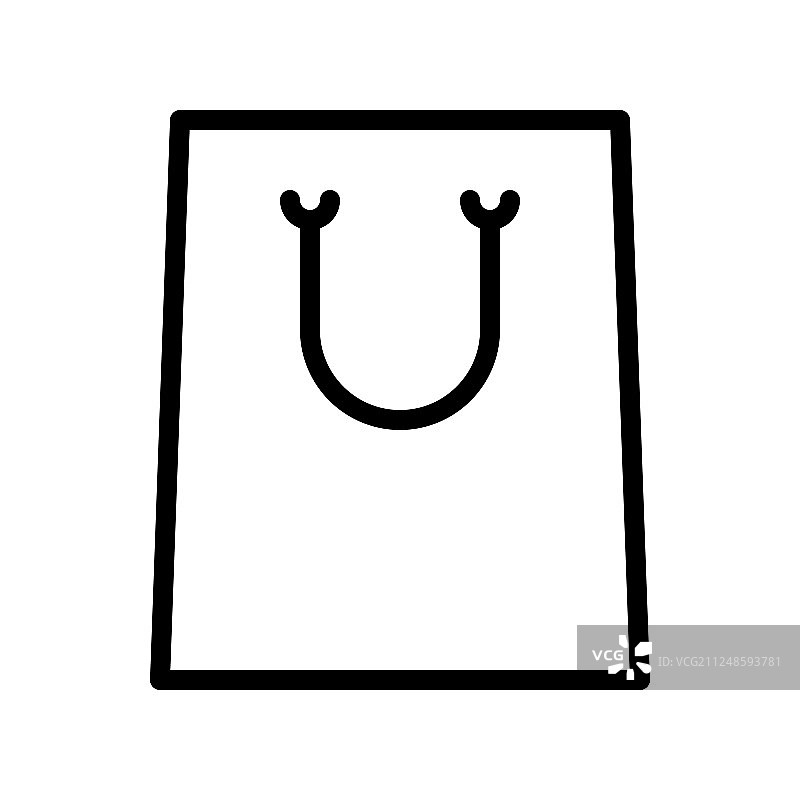 纸袋线条风格图标图片素材