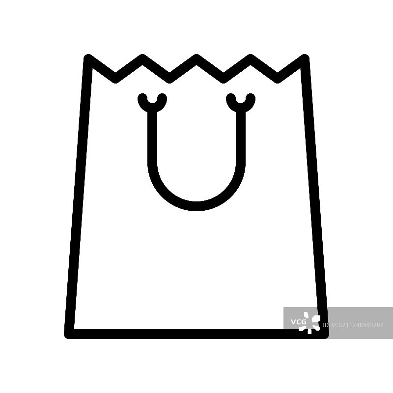 纸袋线条风格图标图片素材