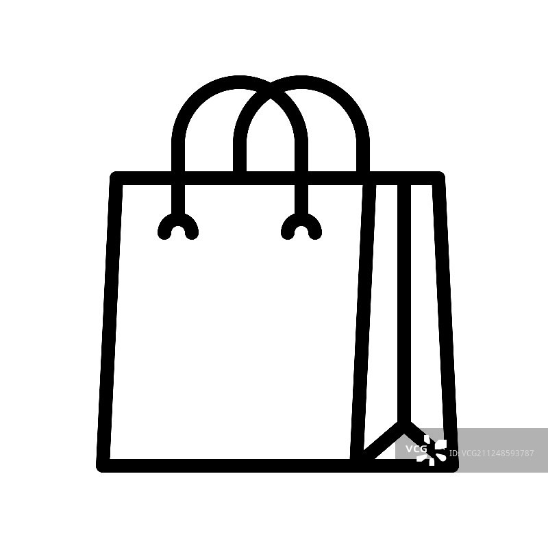 纸袋线条风格图标图片素材