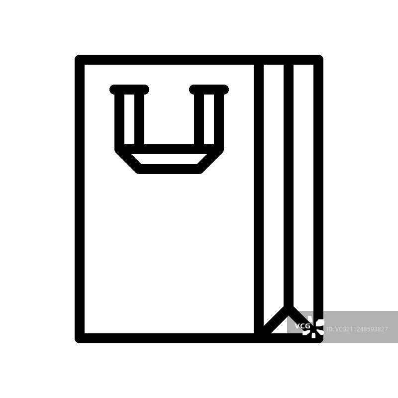 纸袋线条风格图标图片素材