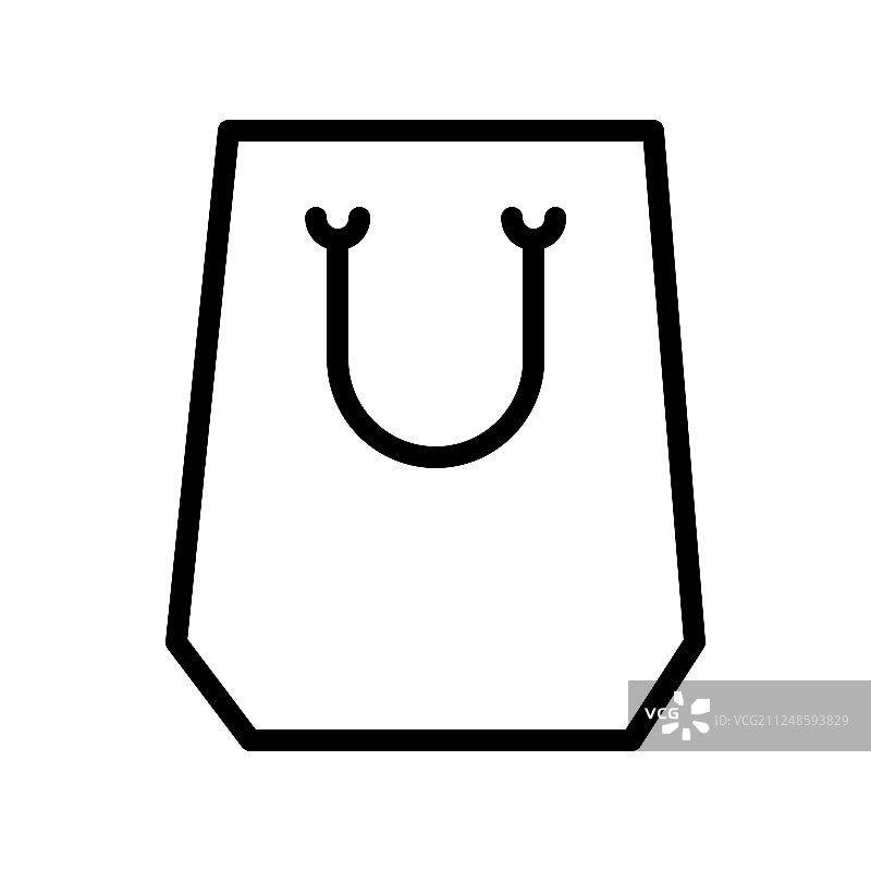 纸袋线条风格图标图片素材