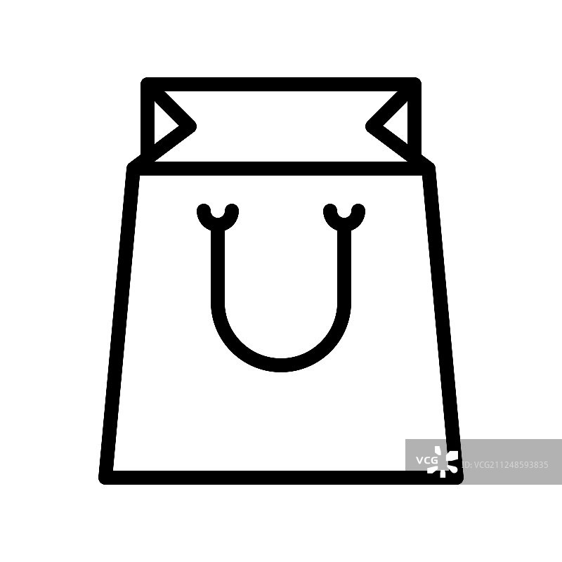 纸袋线条风格图标图片素材