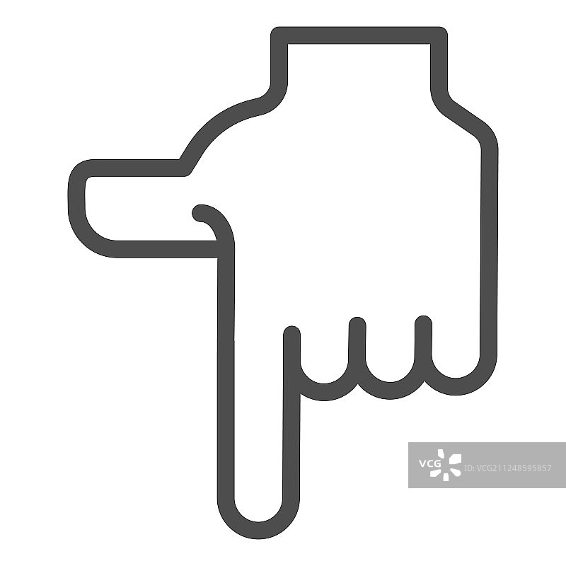 手指向下线条图标图片素材