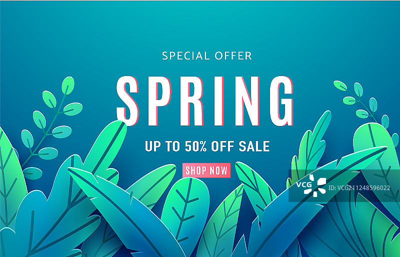 具有梦幻美感的春季促销banner背景图片素材