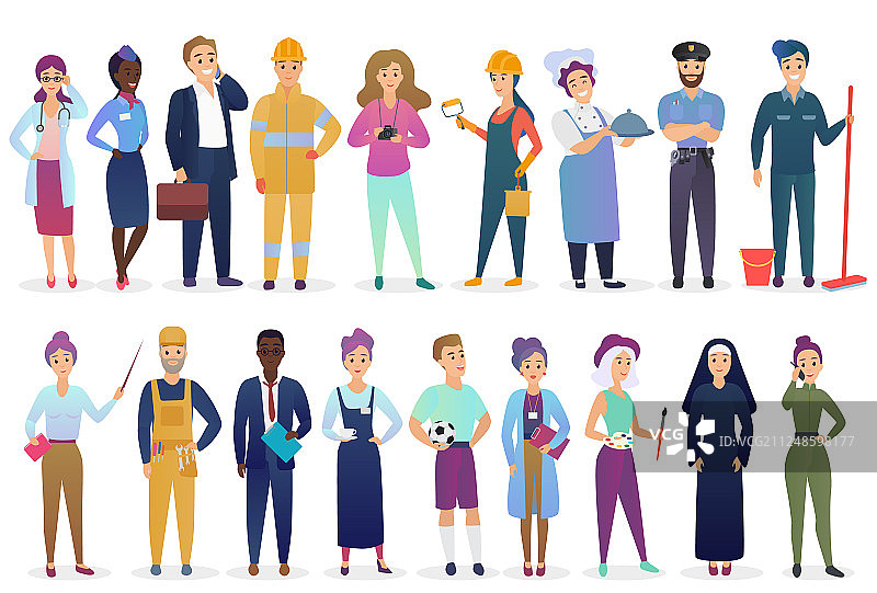 专业工人站在一起图片素材