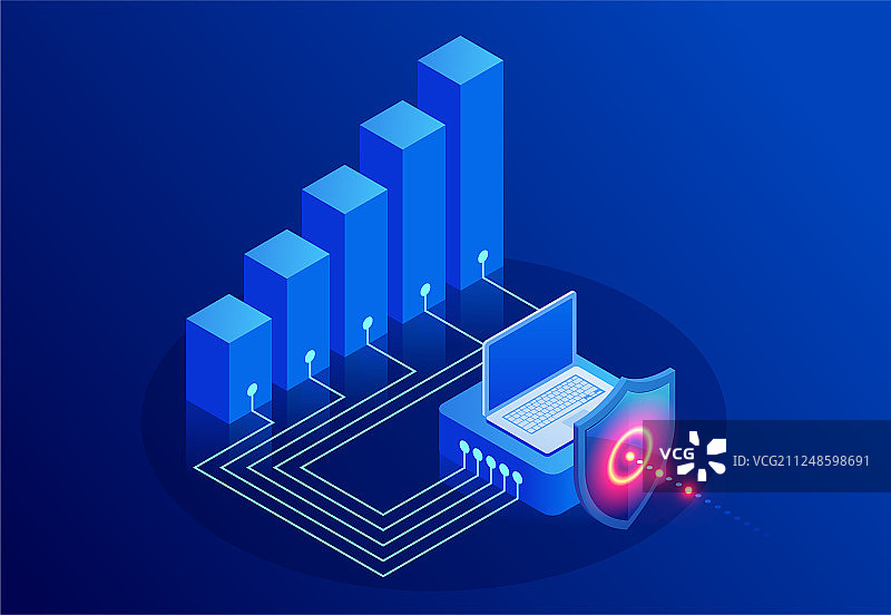 2.5D保护网络安全图片素材