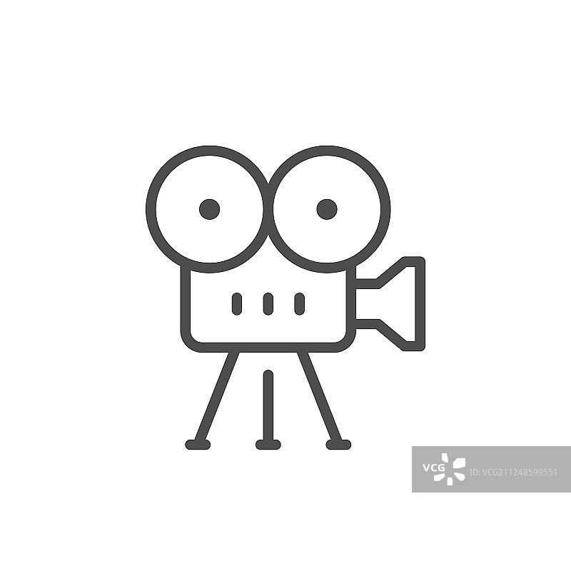 复古电影相机线性图标图片素材