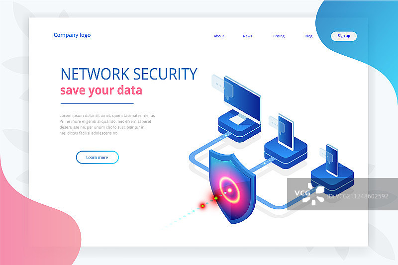 2.5D保护网络安全图片素材
