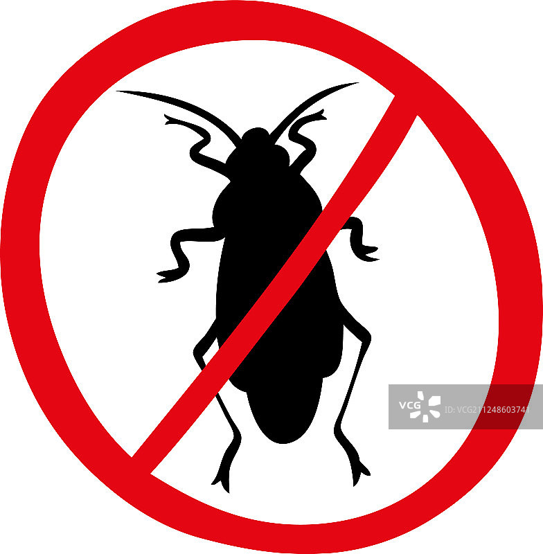 禁止蟑螂警告标志图标图片素材