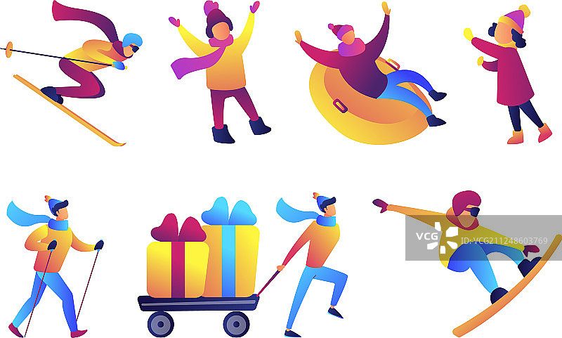 冬季趣味运动套装图片素材