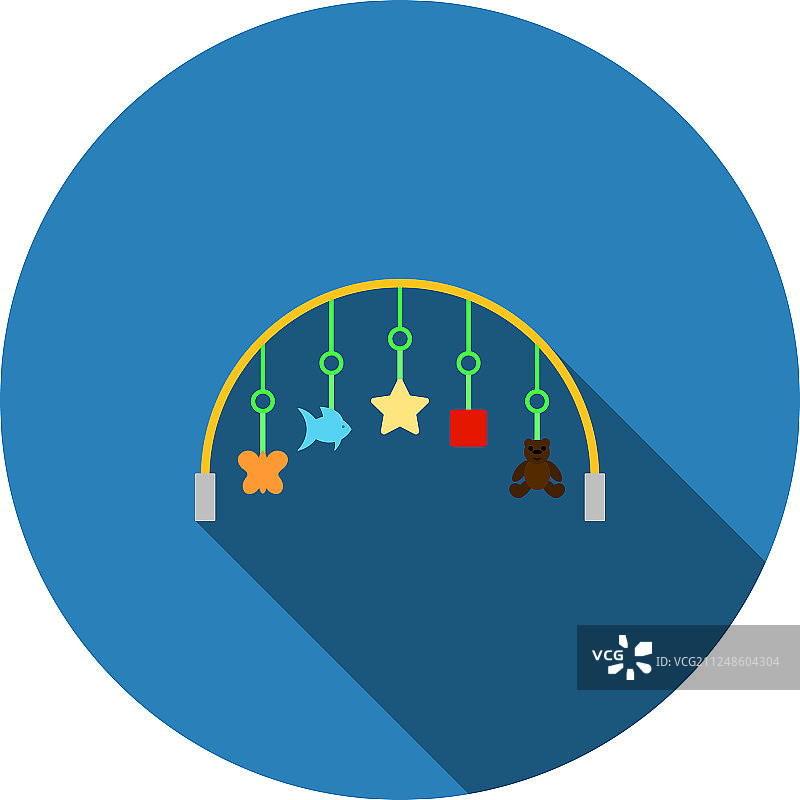 挂玩具的婴儿床图标图片素材