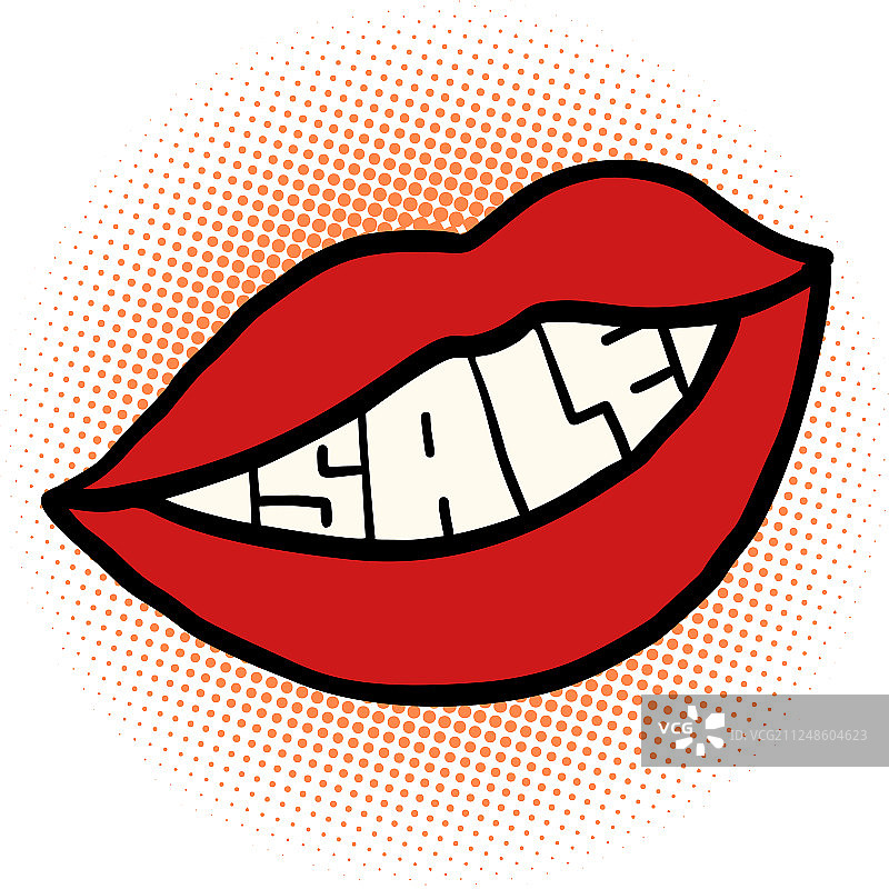 波普艺术风格的嘴唇促销图片素材
