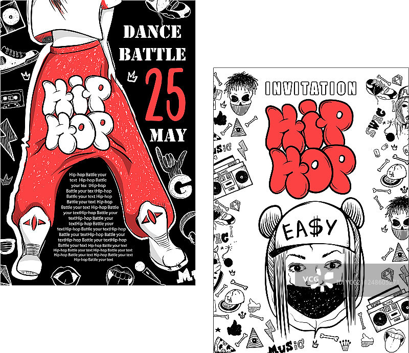 说唱 battle 演唱会嘻哈音乐宣传单海报图片素材