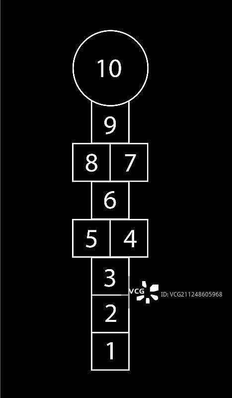 跳房子游戏场地绘画图片素材