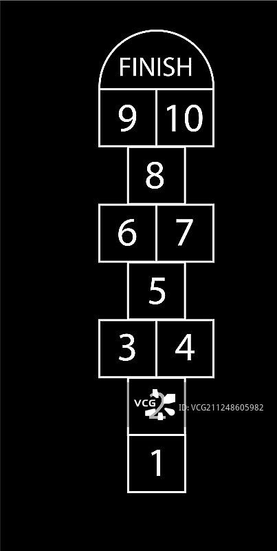 跳房子游戏场地绘画图片素材