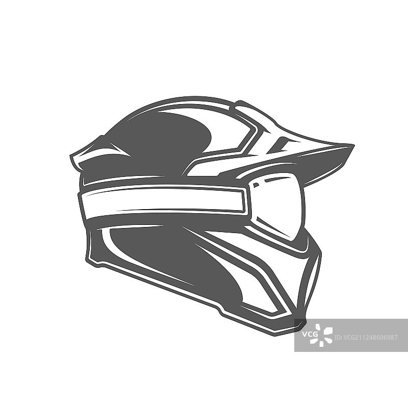 白色背景上的头盔和面罩图片素材