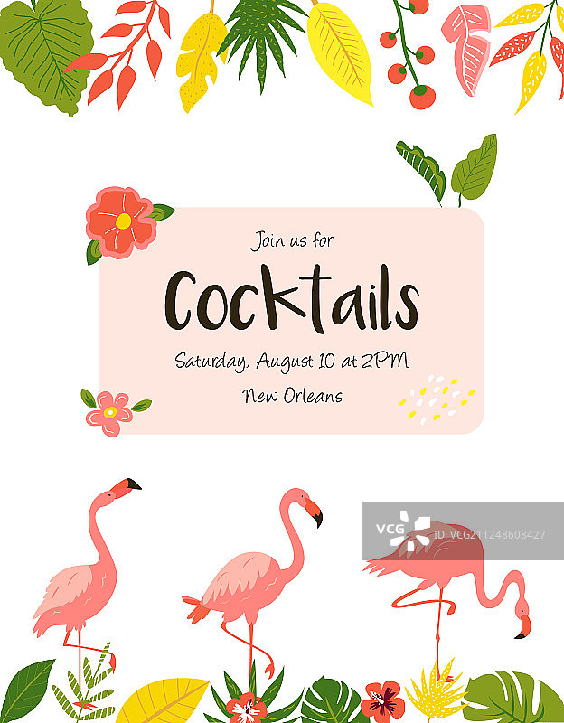 夏威夷派对时尚夏季热带banner图片素材