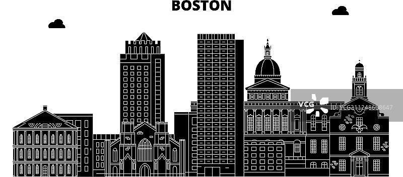 美国波士顿城市天际线风光图片素材