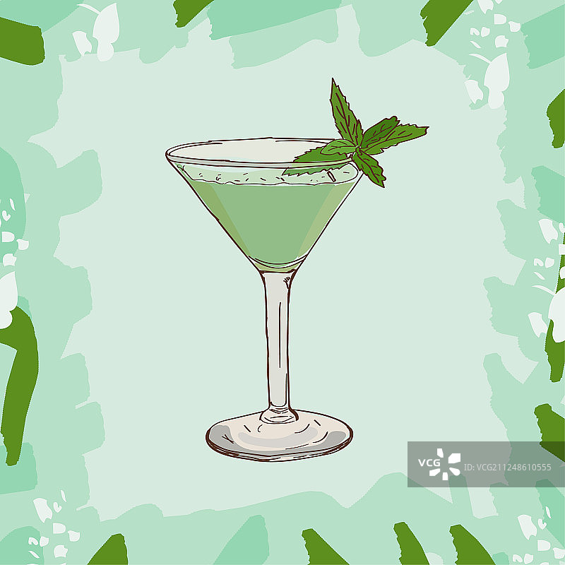 蚱蜢鸡尾酒经典酒吧饮品图片素材