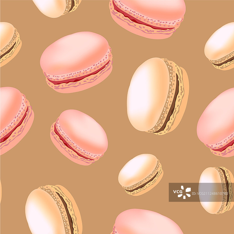 彩色马卡龙饼干无缝图案图片素材