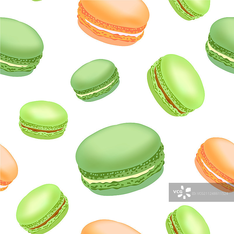 彩色马卡龙饼干无缝图案图片素材